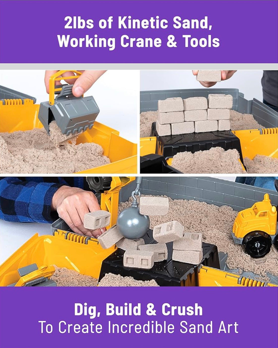 Kinetic Sand, 6 lbs Mega Mixin’ Bag with Red, Yellow & Blue Play Sand